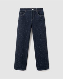 M.N.G - Straight Jeans With Rhinestone Detail