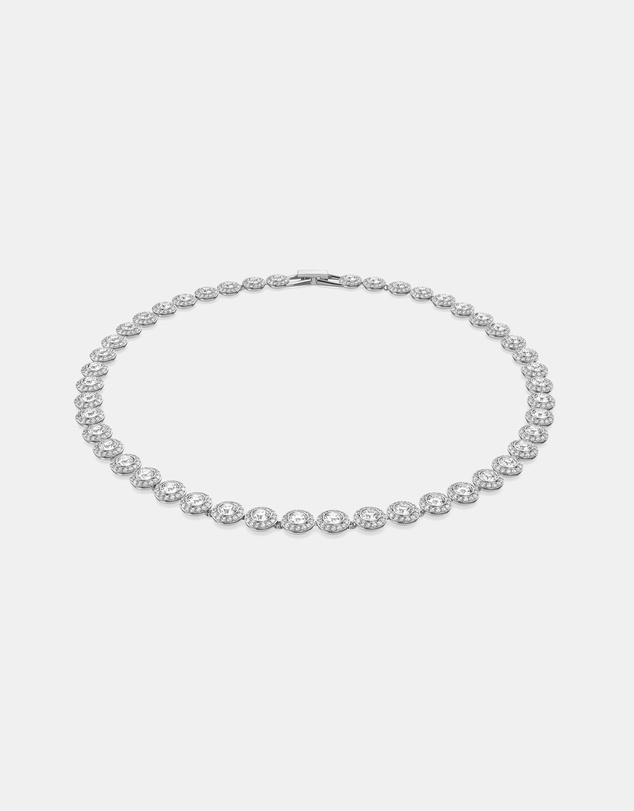 Swarovski - Una Angelic Tennis necklace, Round cut, White, Rhodium plated