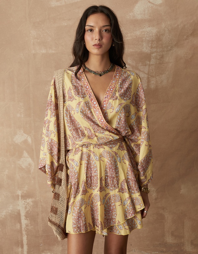BOTEH - Calico Flared Robe Dress