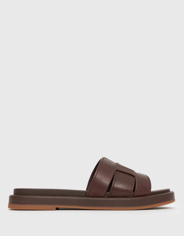 Betts - Wider Fit Bella Leather Flat Slides