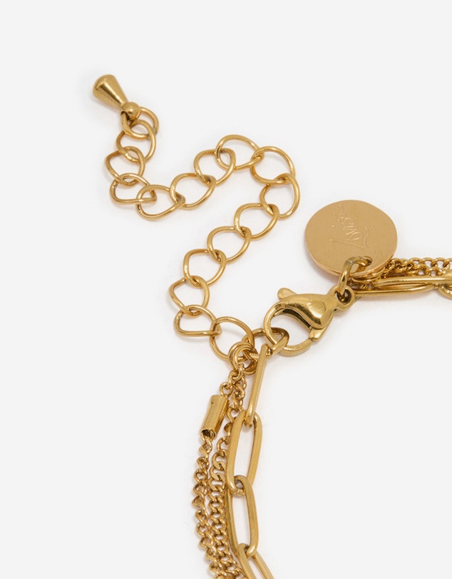 Lovisa - Waterproof Gold Plated Stainless Steel Layered Chain Bracelet
