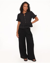 Petal & Pup - Sorcha Peplum Top - Black