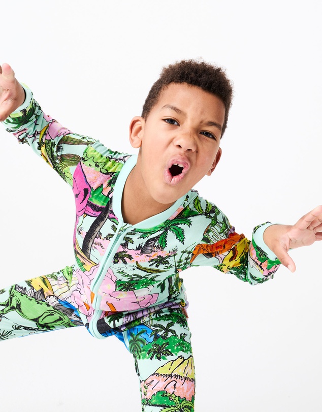 Kip&Co - Jurassic Kids Organic Cotton Pyjama Onesie - Kids-Teens