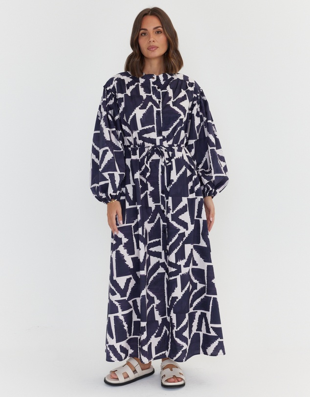 ALEXANDRA - Jack Dress Navy Geo Print
