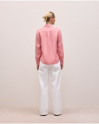 Trenery - Linen Classic Shirt in Dusty Rose