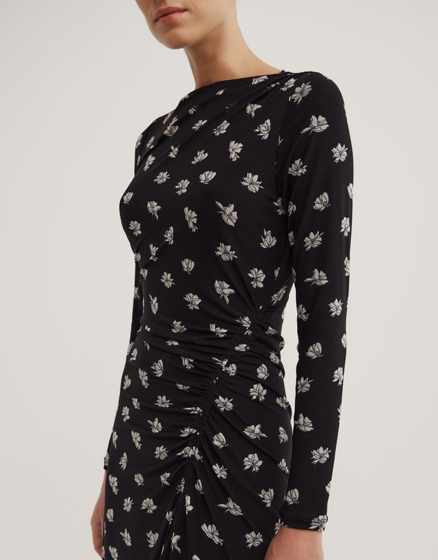 Witchery - Long Sleeve Ruched Mesh Dress