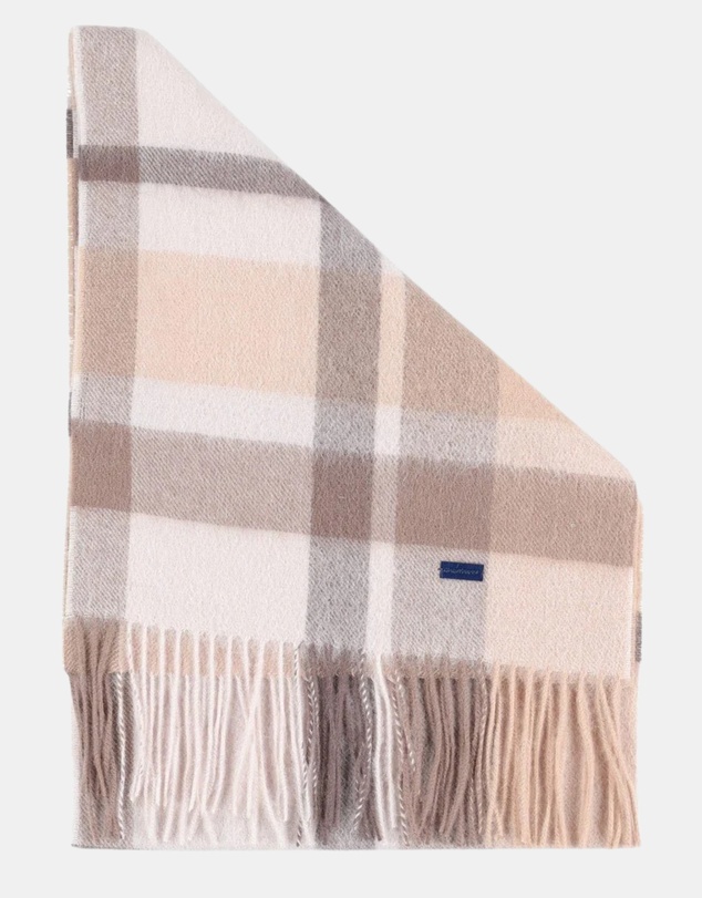 Henry Bucks - HENRY BUCKS Merino Wool Check Scarf BROWN MULTI
