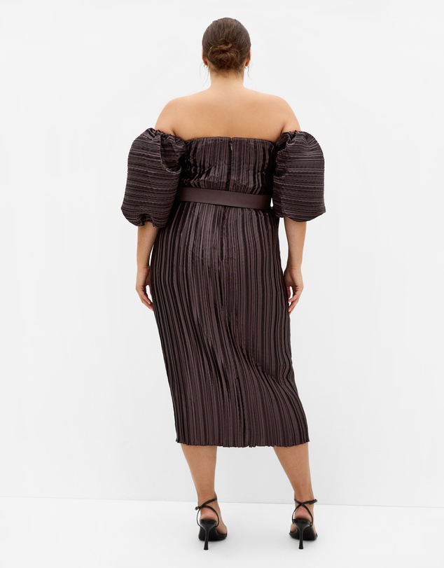 City Chic - Krista Pleat Midi Dress