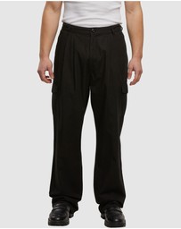 Urban Classics - Wide Pleated Cargo Pants - Black