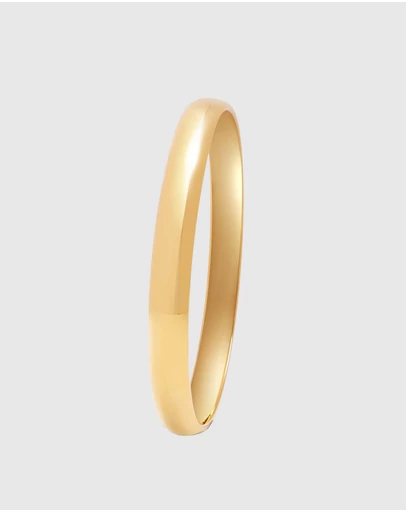 Nialaya Jewellery - Classic 8mm Round Bangle in Gold