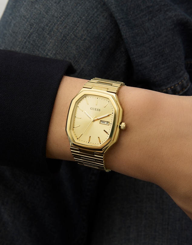 GUESS - Guess Oliver Mens Gold Tone Date Watch