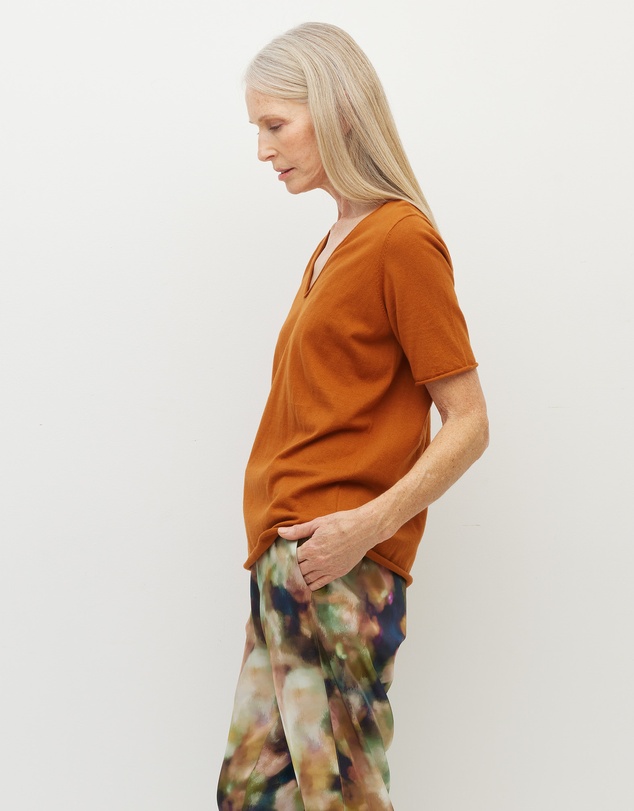 JH Lounge - JHL V-Neck T (Fine Cotton Cashmere) Tobacco