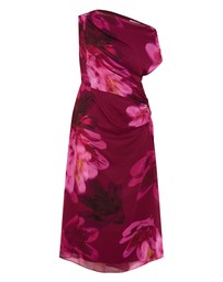 City Chic - Vivid Print Maxi Dress - Raspberry