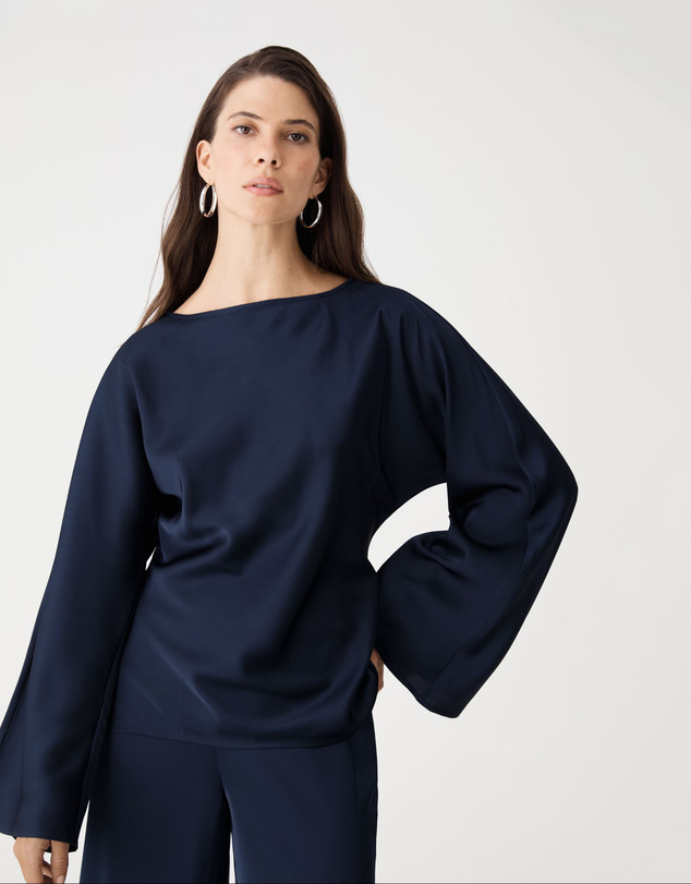 Forcast - Asma Satin Bias Top