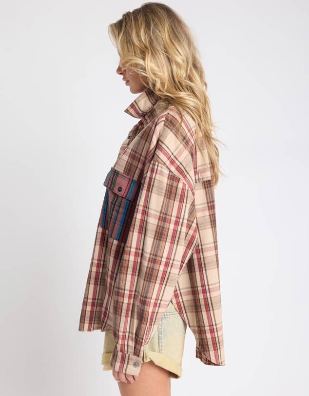 ONE TEASPOON - Prairie Check Daria Shirt - Sand Check