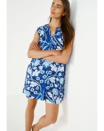 NEXT - Linen Blend Tie Neck Mini Summer Dress