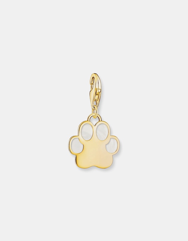 THOMAS SABO - Gold Charm Pendant Dog Paw with Cold Enamel