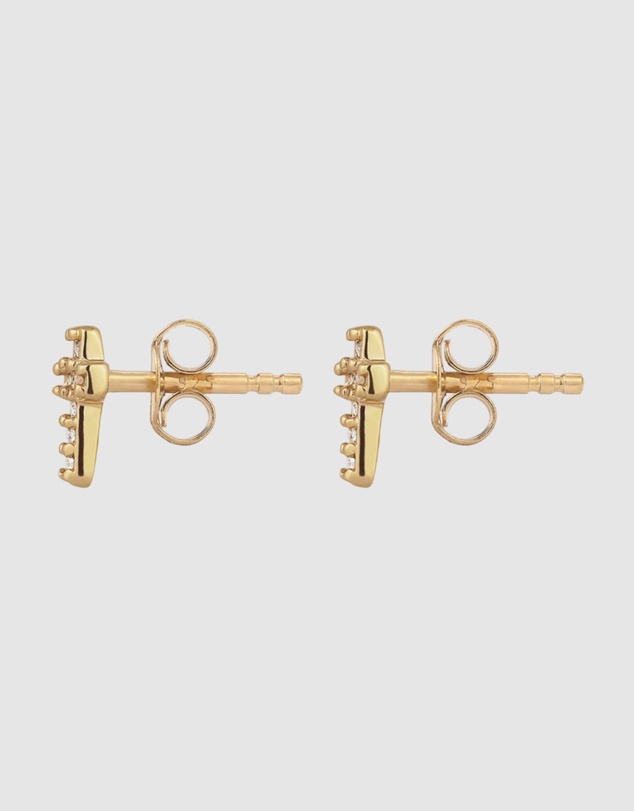Elli Jewelry - Crystal Cross Stud Earrings in Gold-Plated 925 Silver