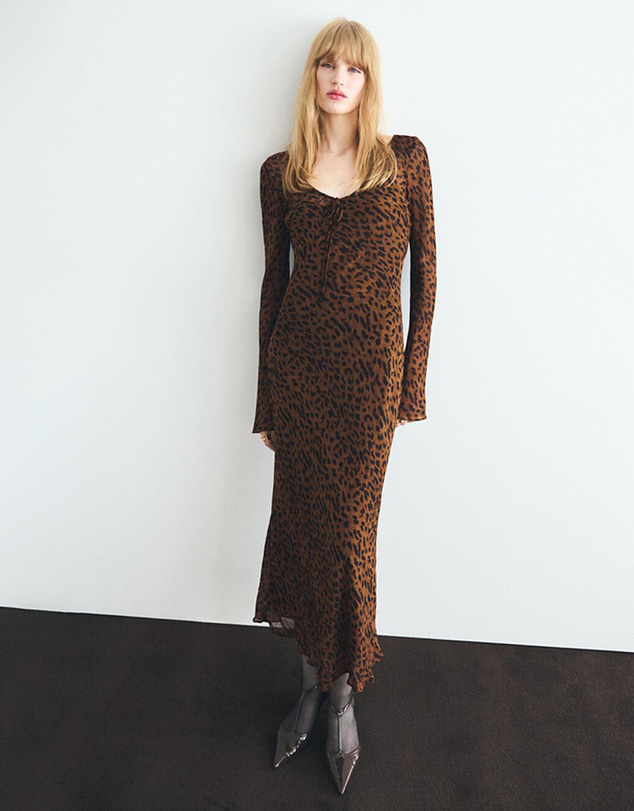 M.N.G - Long-Sleeved Leopard-Print Dress