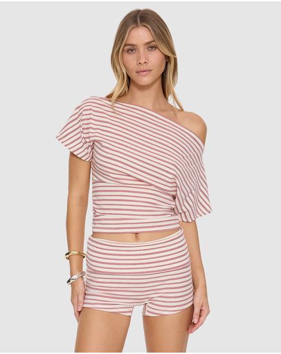 Cream & Red Stripe