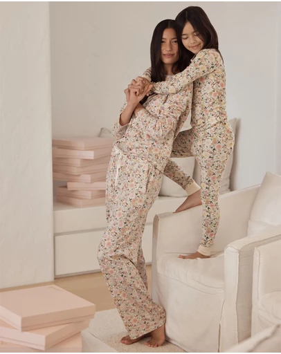 Papinelle - Meribel Organic Cotton Knit Long Sleeve Tee and Wide Leg Pant