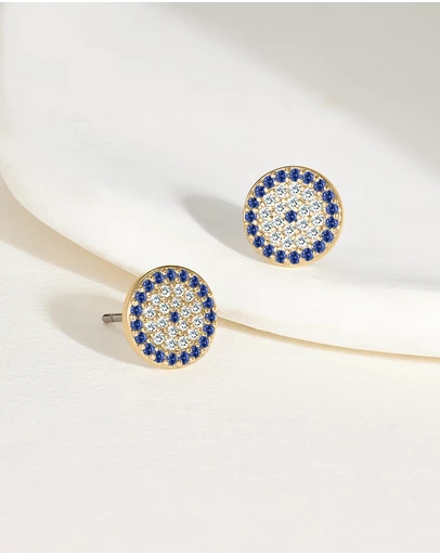 Mestige - Aura Evil Eye Earrings - 18K Gold Plated