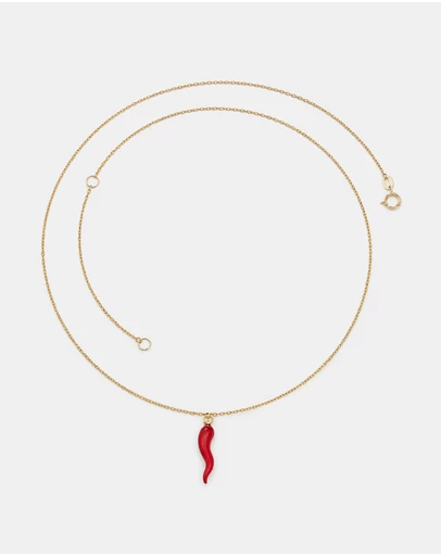 Zoe Olivia - 9K Gold Red Horn Necklace