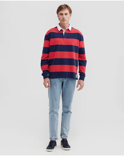 Navy and Red Stripe