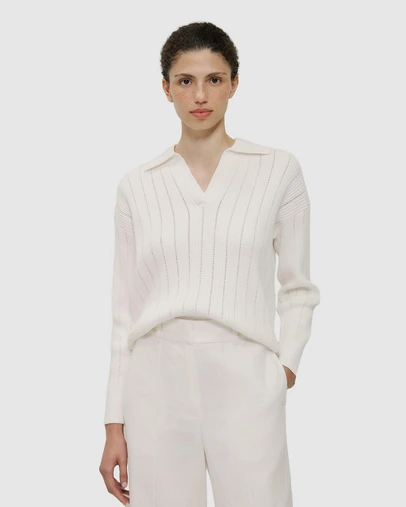 Trenery - Cotton Cashmere Fine Cable Polo