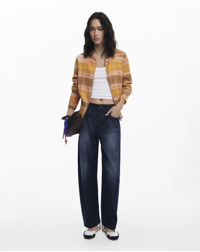 Desigual - Striped Hoodie With Zipper