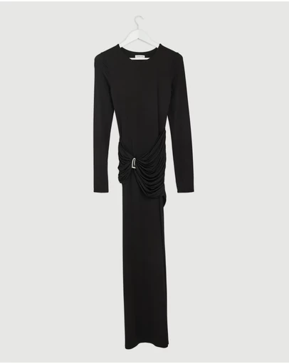 Revibe - Repaired Shona Joy Miro LS Gathered Maxi Dress - AU 6