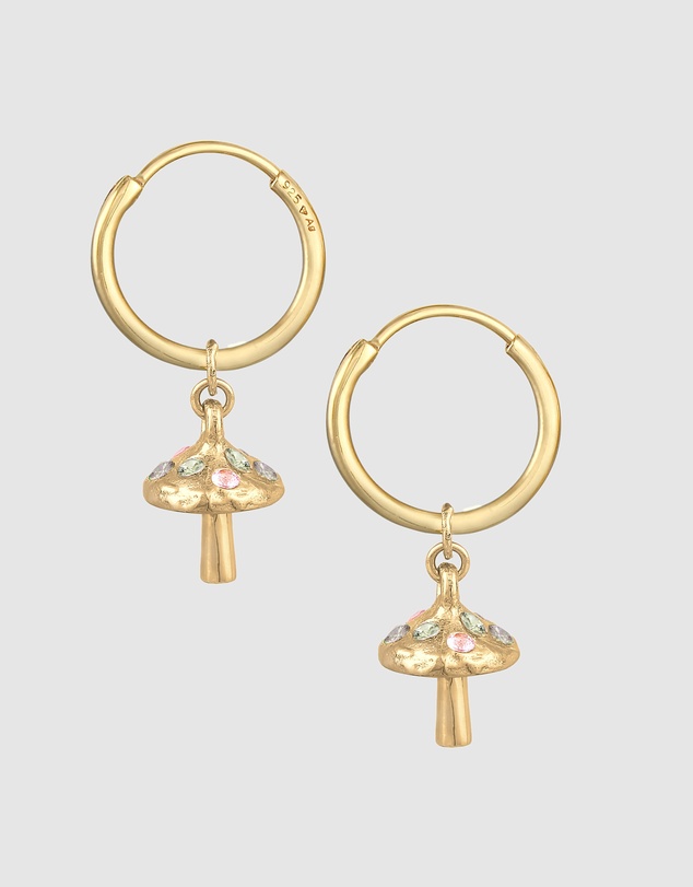Haze & Glory - ICONIC EXCLUSIVE - Liberty Mushroom Hoop Earrings - Gold