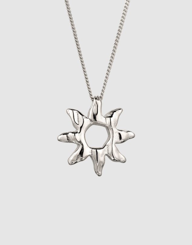 Elli Jewelry - Molten Sun Pendant Necklace in 925 Silver