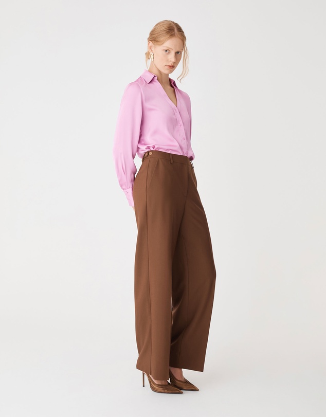 Forcast - Lila V-neck Satin Blouse