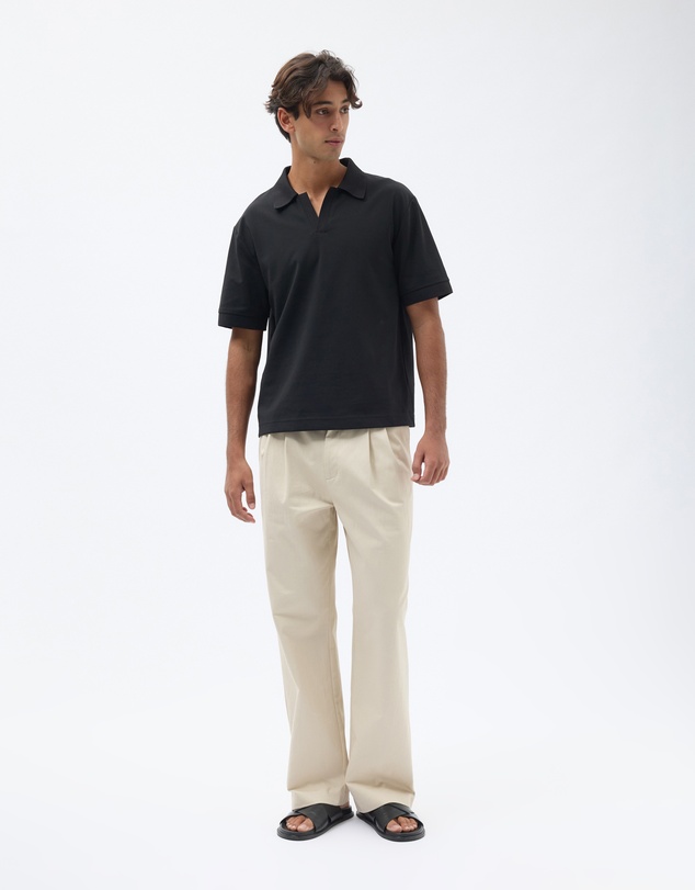 AERE - Open Collar Jersey Polo