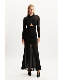 Bardot - Veria Wrap Mesh Maxi Dress