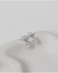 The White Collection - Clarissa - Elegant Silver Bridal Earrings