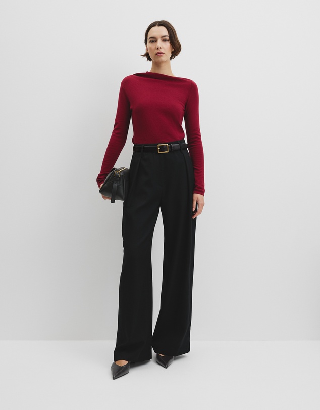 Country Road - Merino Wool Blend Drape Neck Knit