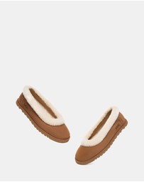 EVERAU - Australian Shepherd Ugg Milea Cow Suede Upper Loafer Oxfords Flats