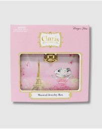 Claris The Chicest Mouse In Paris By Pink Poppy - Claris The Chicest Mouse in Paris Pearl Musical Jewellery Box