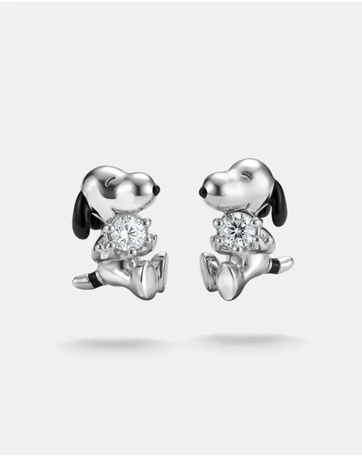 THOMAS SABO - THOMAS SABO Snoopy Stud Earrings White Zirconia