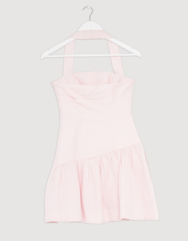 Revibe - Repaired Shona Joy Gigi Halter Draped Mini Dress - AU 6