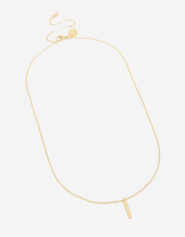 Lovisa - Waterproof Gold Plated Stainless Steel Pillar Engravable Pendant Necklace
