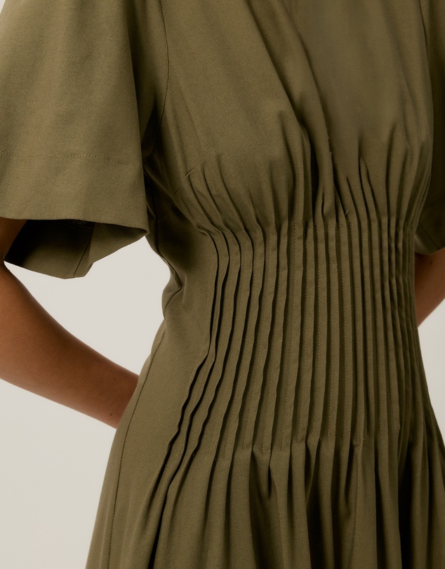 Tussah - Zoe Pintuck Detail Flutter Sleeve Midi Dress