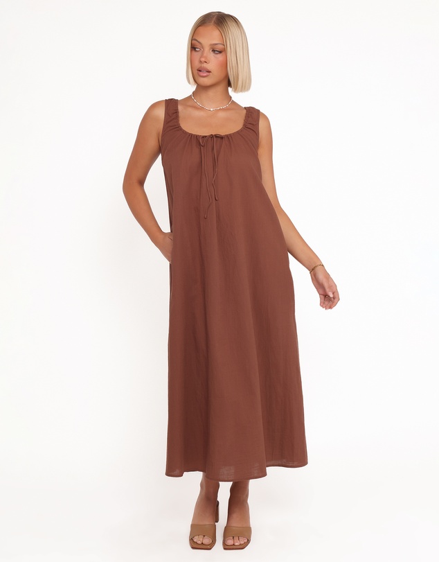 Petal & Pup - Bowman Maxi Dress - Chocolate Brown
