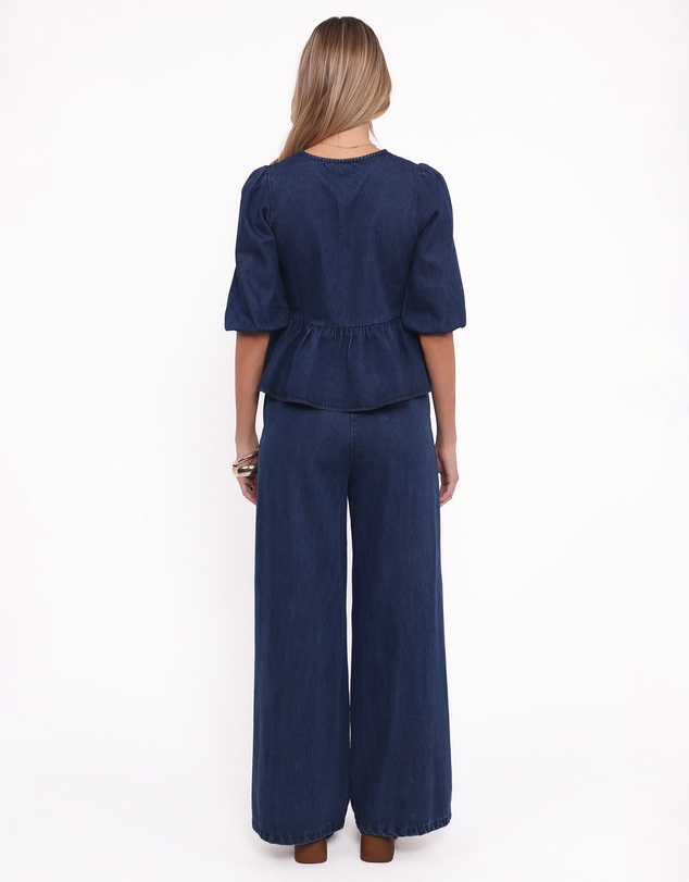 Petal & Pup - Declan Chambray Pant - Mid Dark