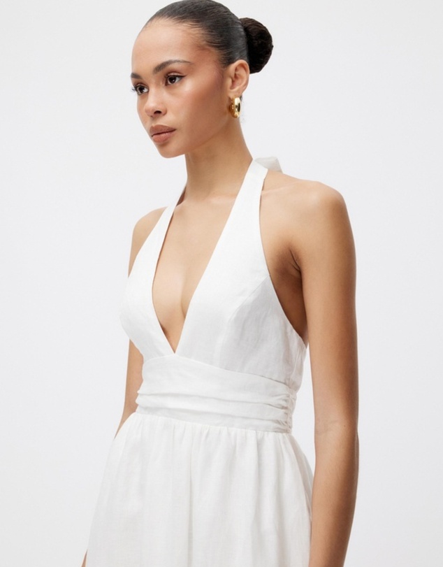 Revibe - Repaired Minima Esenciales Thalia Halter Midi Dress - AU 6