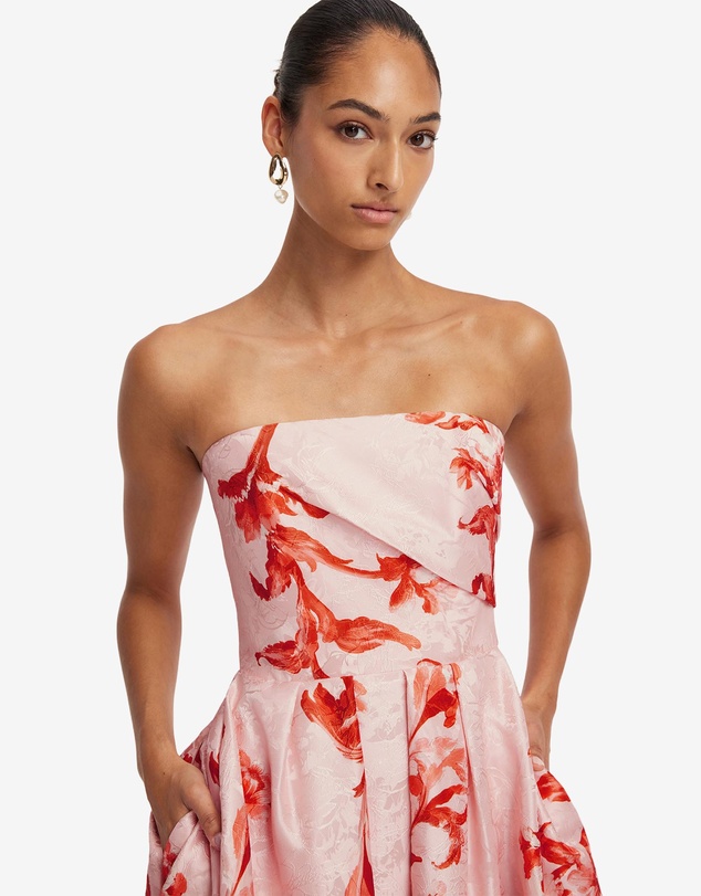 LEO LIN - Lynn Jacquard Bustier Midi Dress