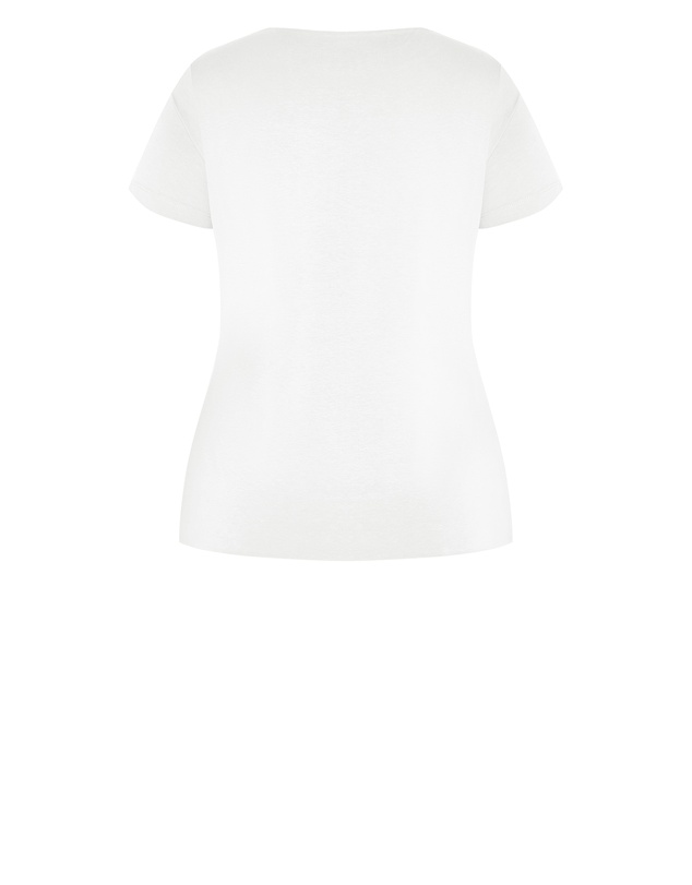 City Chic - Plus size Anny V Neck Top - white