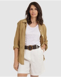CAMIXA - Crinkle Oversized Linen Shirt